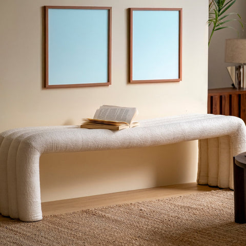 Kaba Curved Upholstered Bench