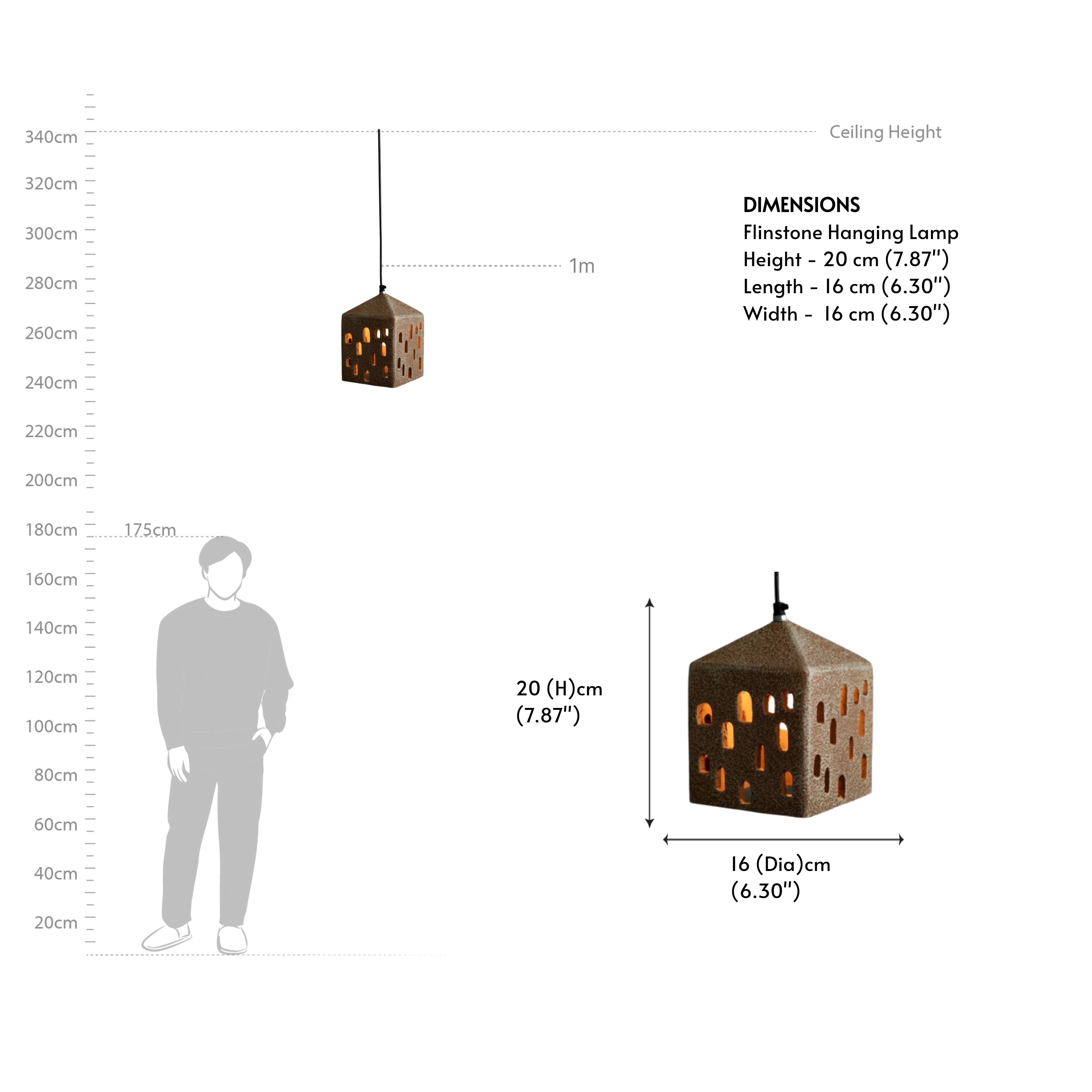 Flinstone Hanging Lamp - Orange Tree Home Pvt. Ltd.