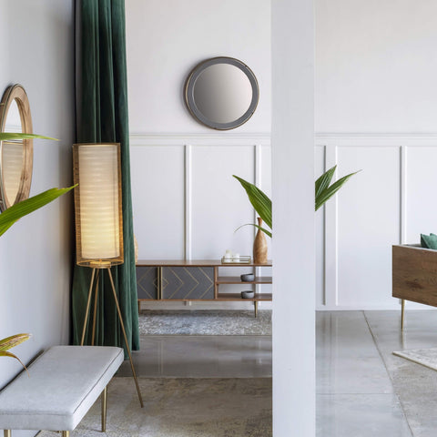 Toshi Round Mirror Cement