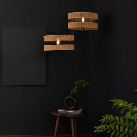 Kyoto Drum Hanging Lamp - Orange Tree Home Pvt. Ltd.