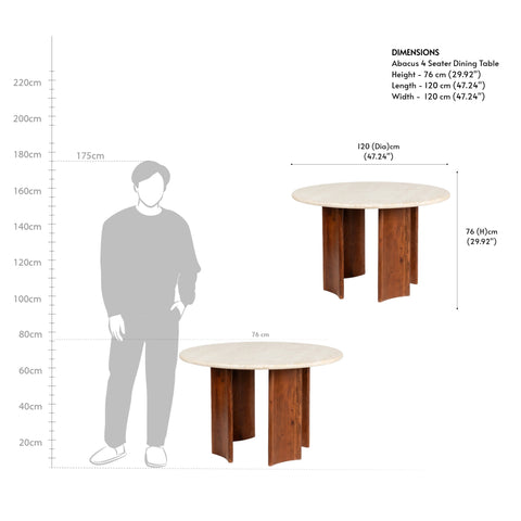 Abacus 4 Seater Dining Table