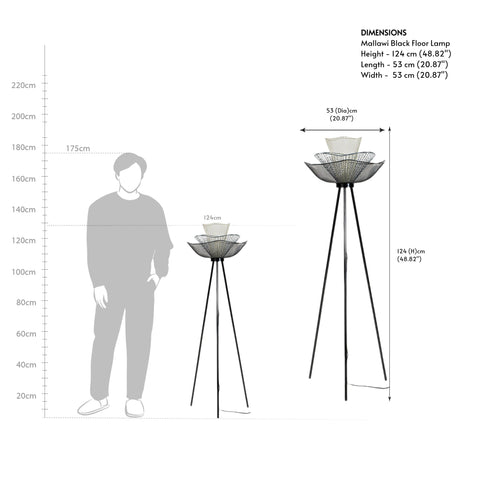 Mallawi Black Floor Lamp