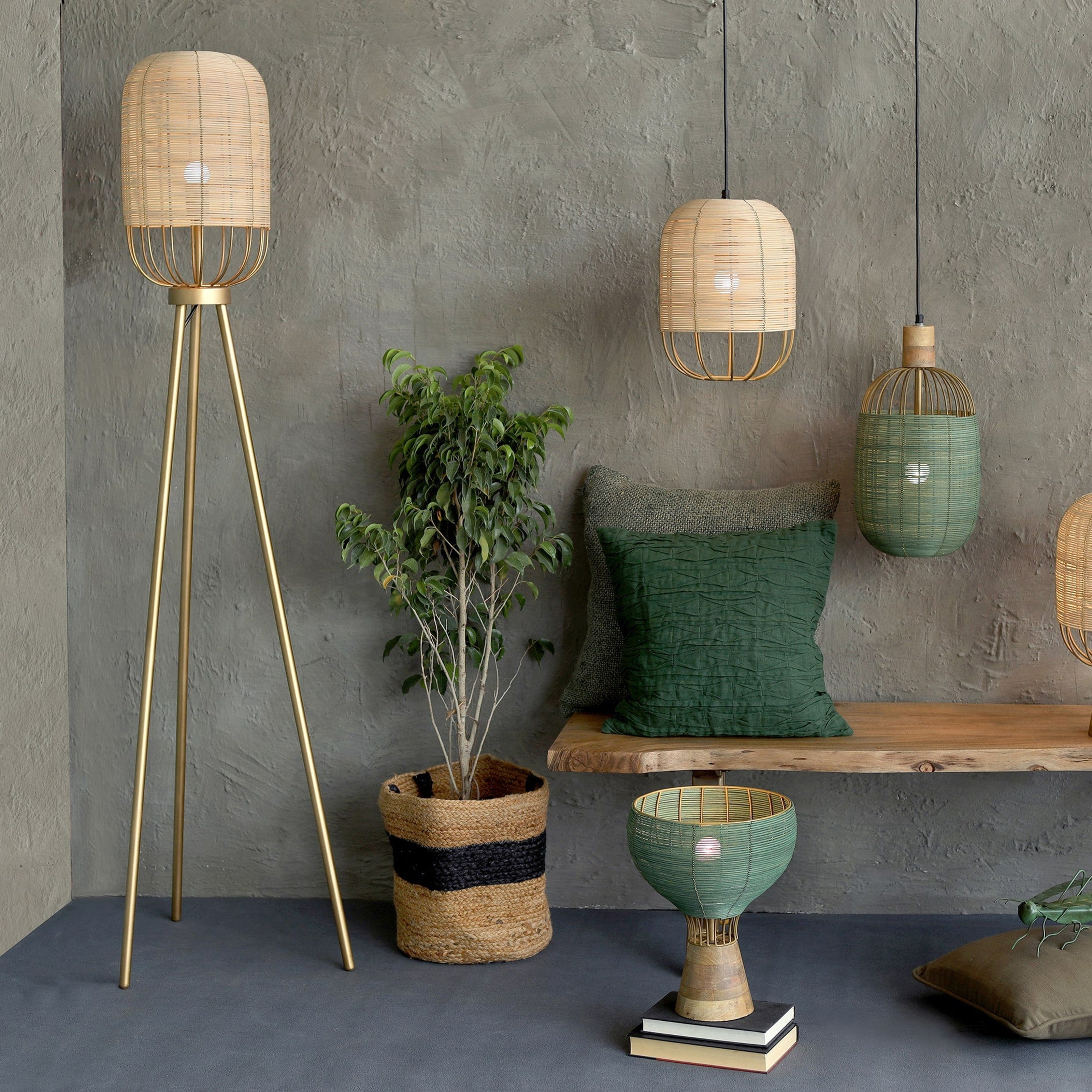 Henka Natural Floor Lamp - Orange Tree Home Pvt. Ltd.