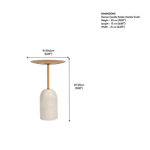 Damas Candle Holder Marble Small