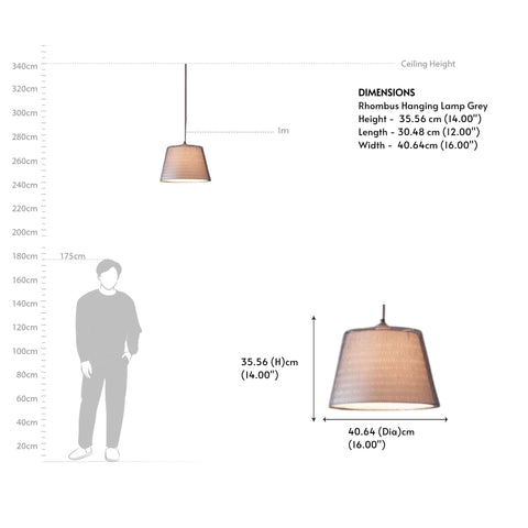Rhombus Hanging Lamp Grey