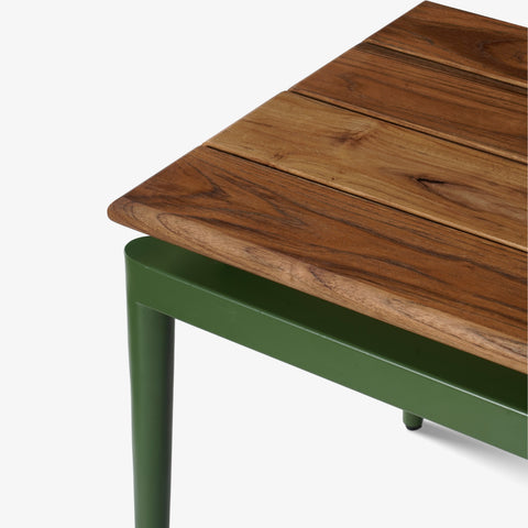 corner closeup of outdoor side table