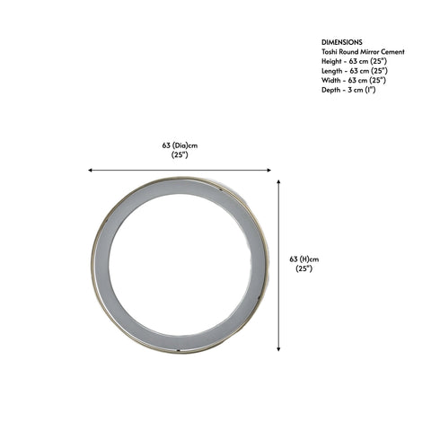 Toshi Round Mirror Cement