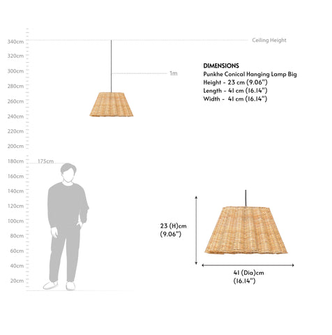 Punkhe Conical Hanging Lamp Big