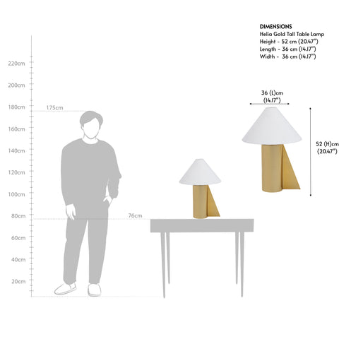 Helia Gold Tall Table Lamp