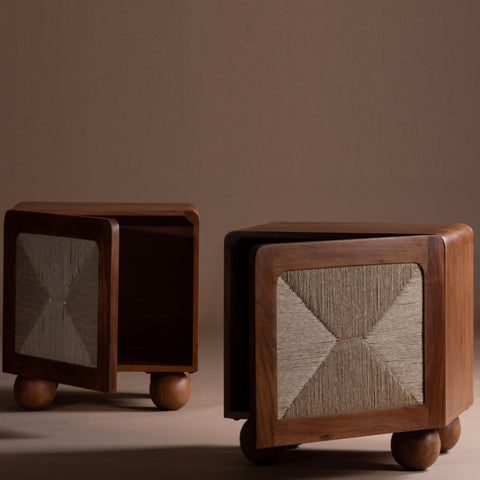 Abacus Wooden Bedside Table