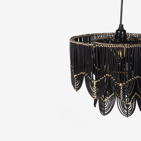 Arch Drum Hanging Lamp Small Black cane
