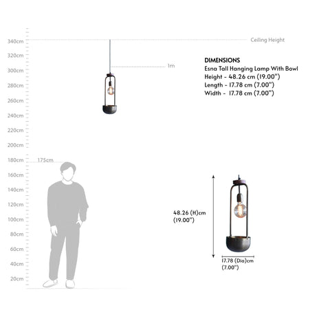 Esna Tall Hanging Lamp With Bowl