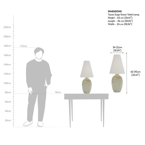 Taoza Sage Green Table Lamp