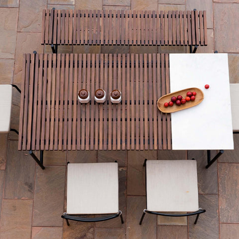 Covent Garden Outdoor Dining Table With 4 Chairs and Bench
