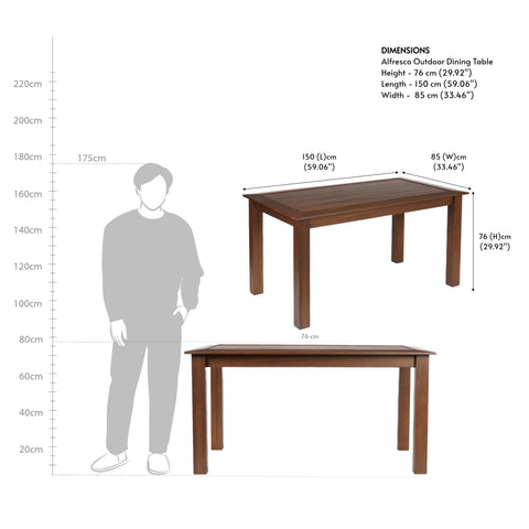 Alfresco Outdoor Dining Table 6 Seater