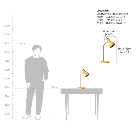 Lisa Study Table Lamp Mustard