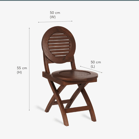 Alfresco Outdoor Folding Round Stool With 2 Folding Round Chairs