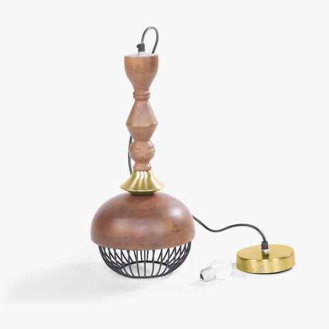 Jodha Gold Hanging Lamp Tall - Orange Tree Home Pvt. Ltd.