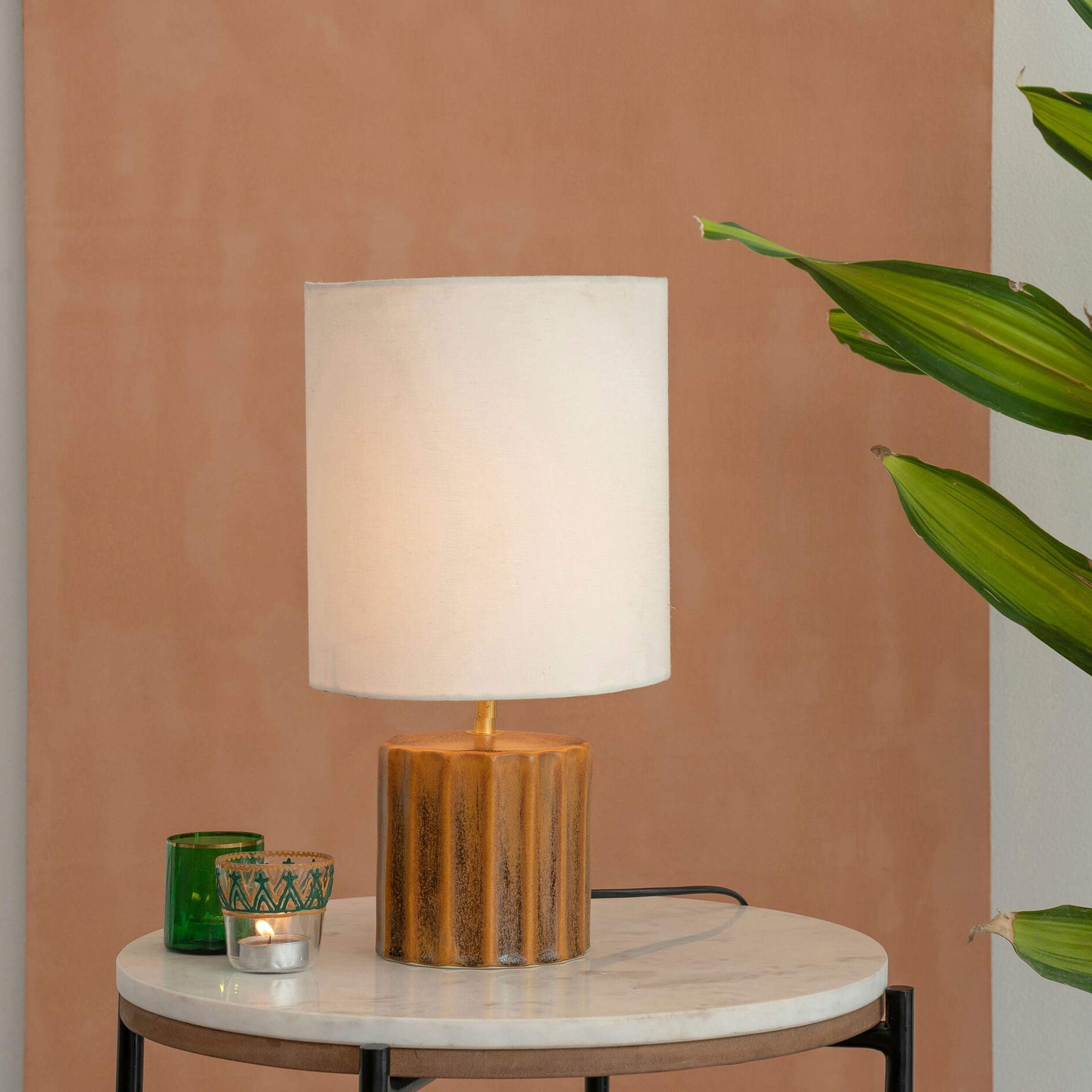 Doric Brown Table Lamp - Orange Tree Home Pvt. Ltd.