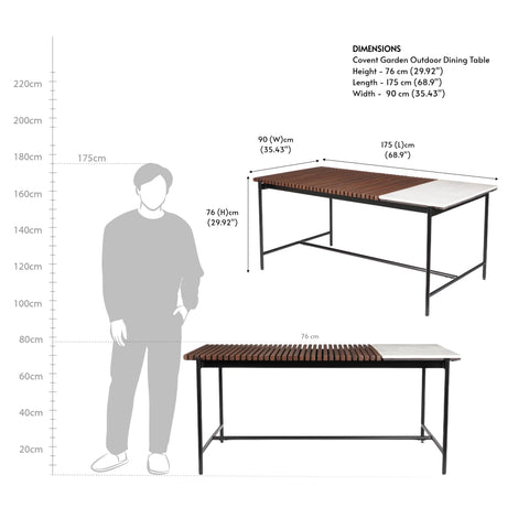 Covent Garden Outdoor Dining Table 6 Seater