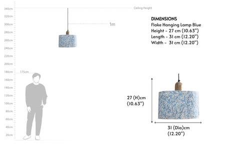 Flake Hanging Lamp Blue