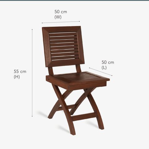 Alfresco Outdoor Folding Square Stool With 2 Square Chair