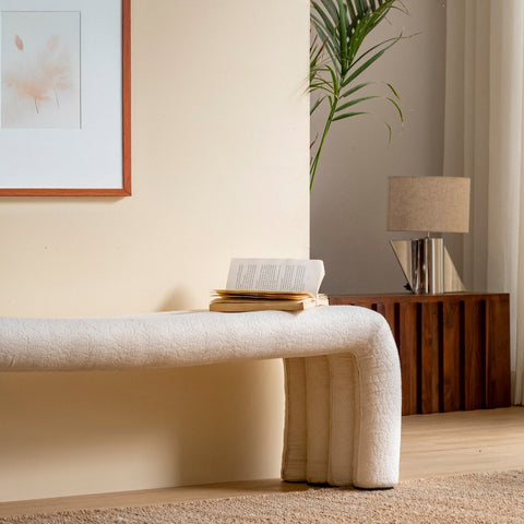 Kaba Curved Upholstered Bench