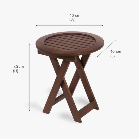 Alfresco Outdoor Folding Round Stool With 2 Folding Round Chairs
