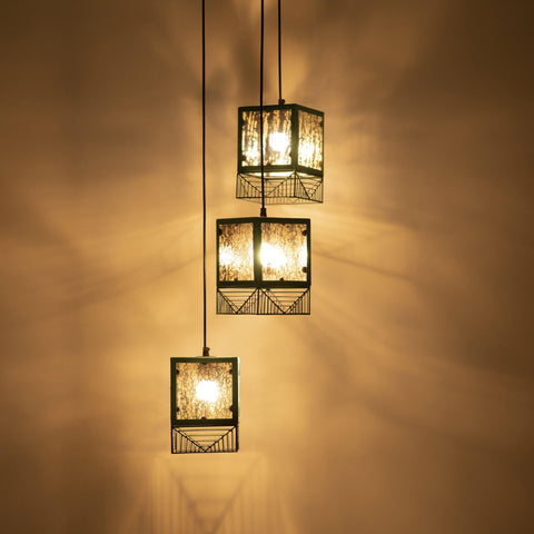 Sheesh Hanging Lamp Cluster of 3 - Orange Tree Home Pvt. Ltd.