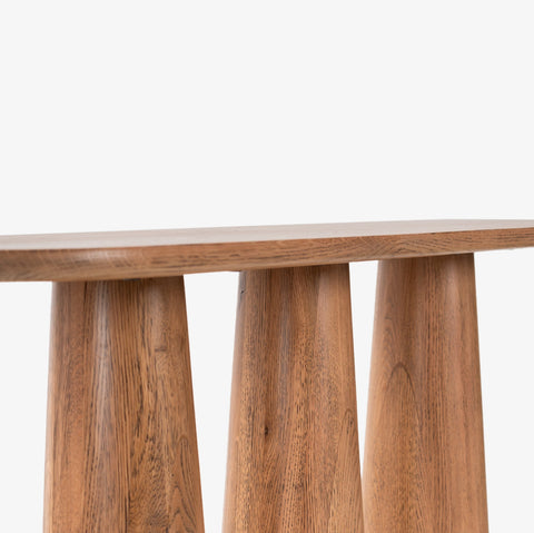 Hump Oak Wood Console Table