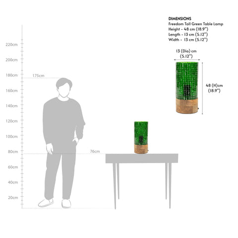 Freedom Tall Green Table Lamp - Orange Tree Home Pvt. Ltd.
