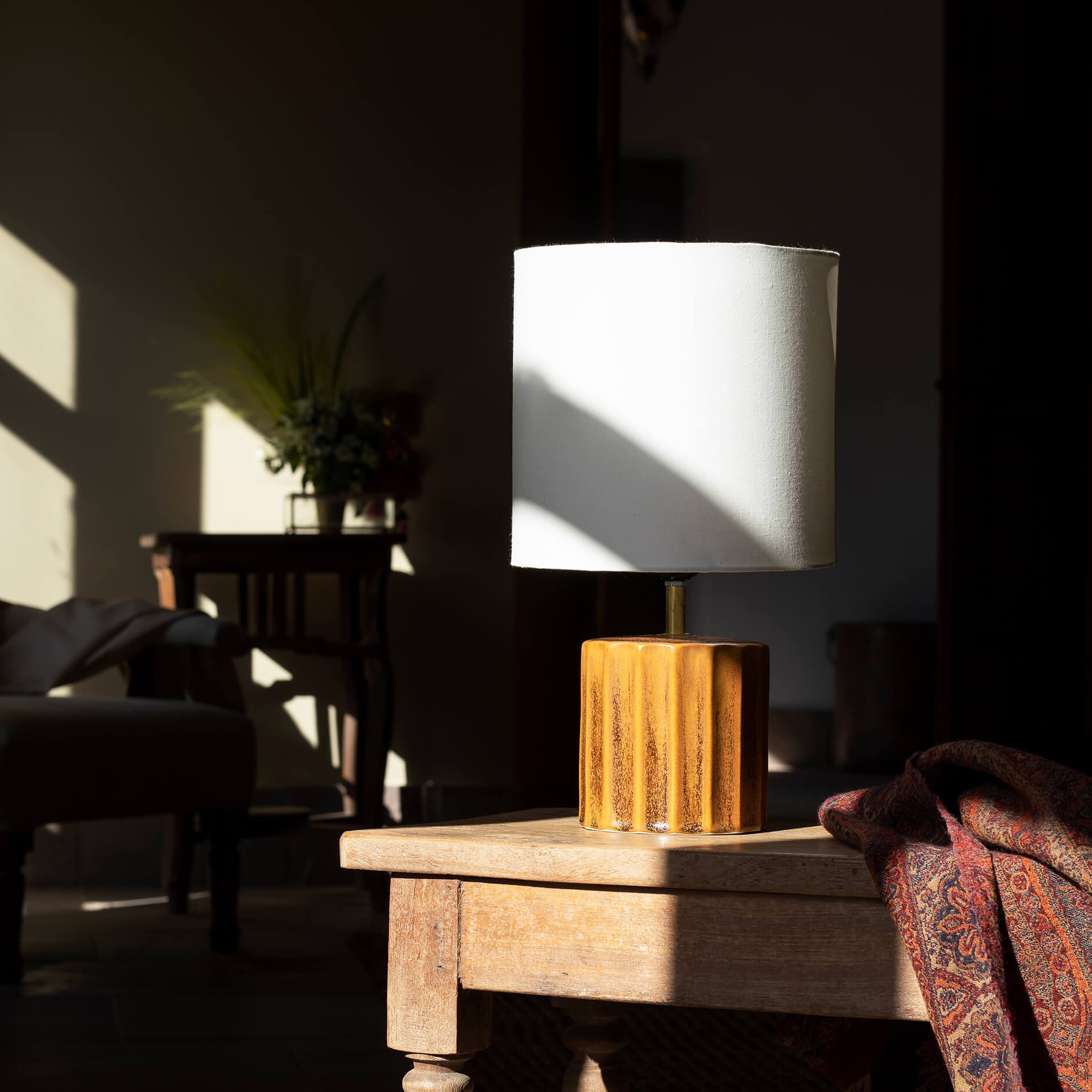 Doric Brown Table Lamp - Orange Tree Home Pvt. Ltd.