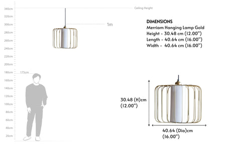 Merriam Hanging Lamp Gold