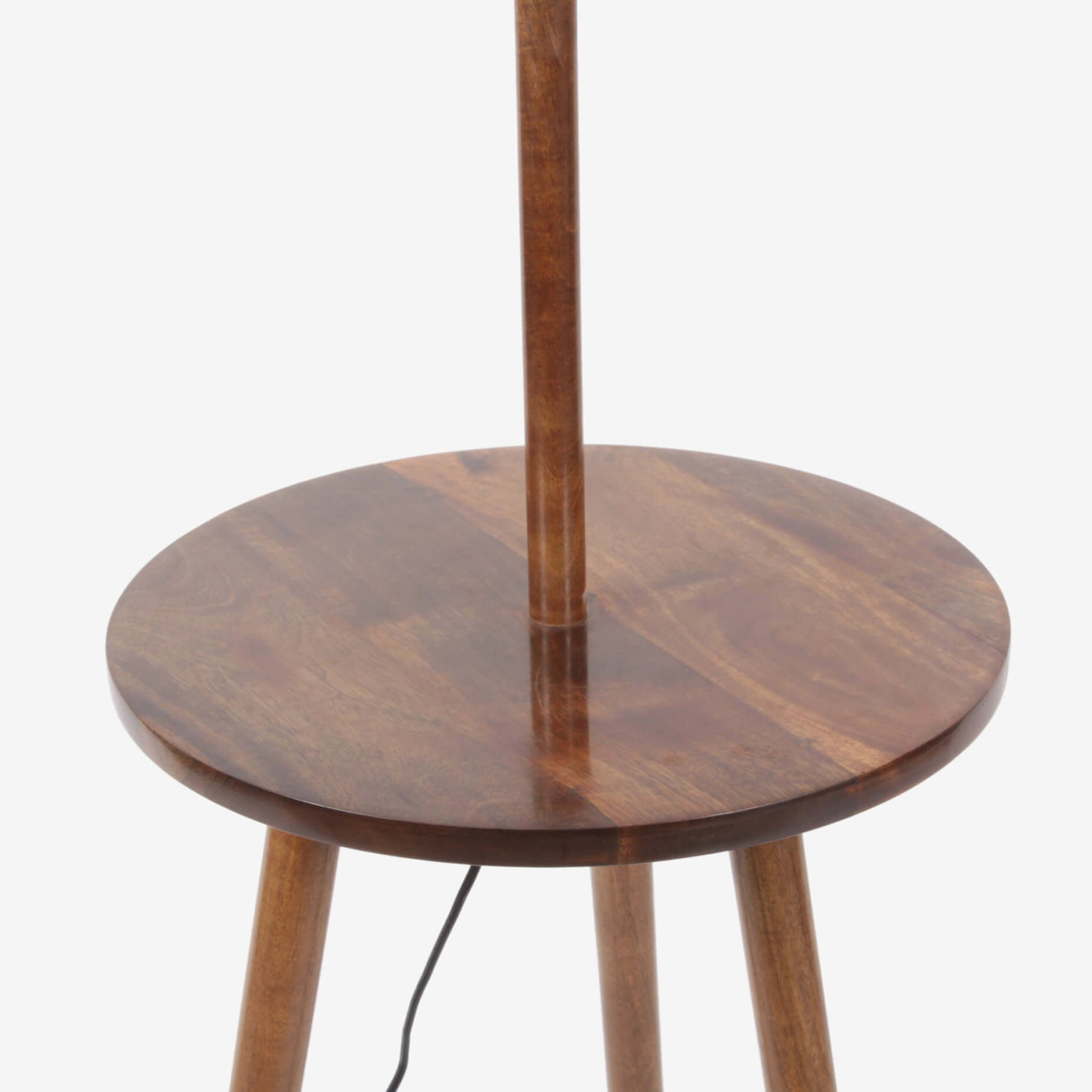 Mica Floor Lamp walnut ,wood and golden finish
