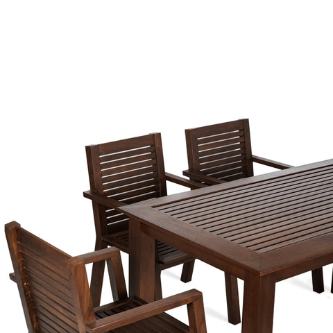 Alfresco Outdoor Dining Table With 4 Arm Chairs And Bench