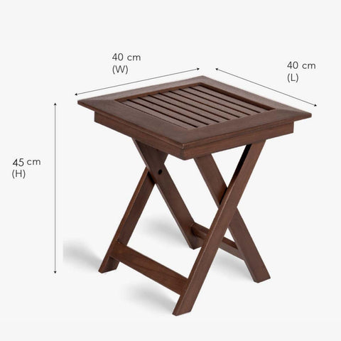 Alfresco Outdoor Folding Square Stool With 2 Square Chair