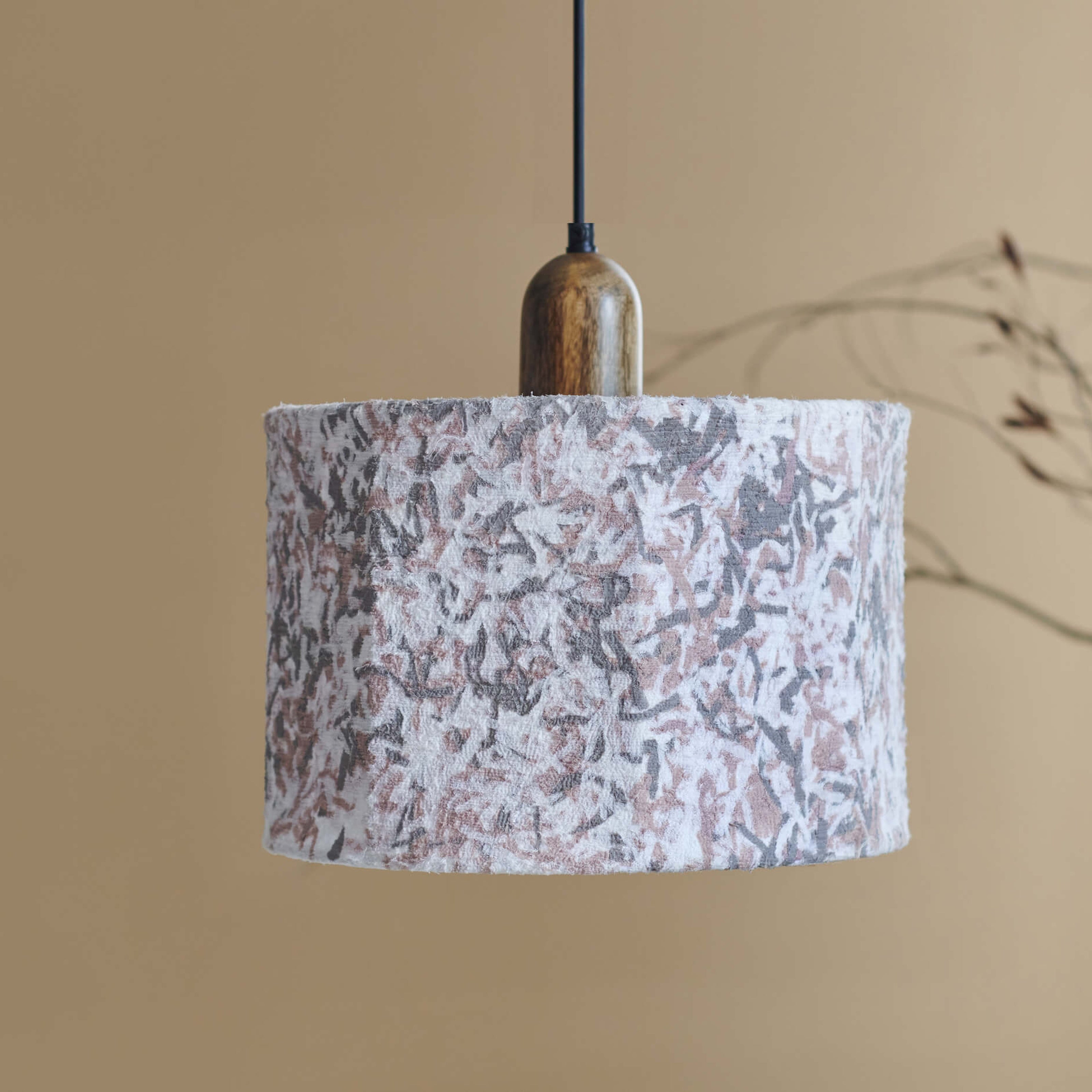 Flake Hanging Lamp Beige Drum - Orange Tree Home Pvt. Ltd.