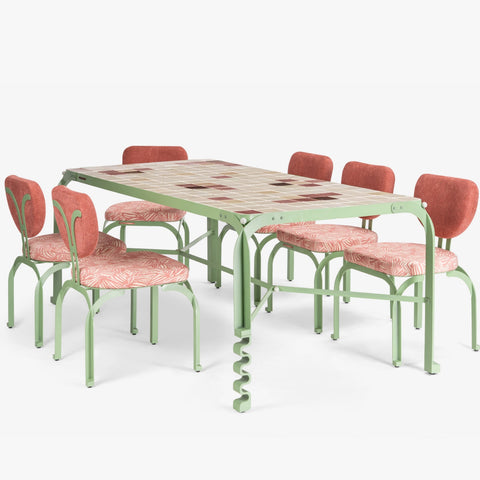 Dastoori Outdoor Dining Table with 6 Chairs