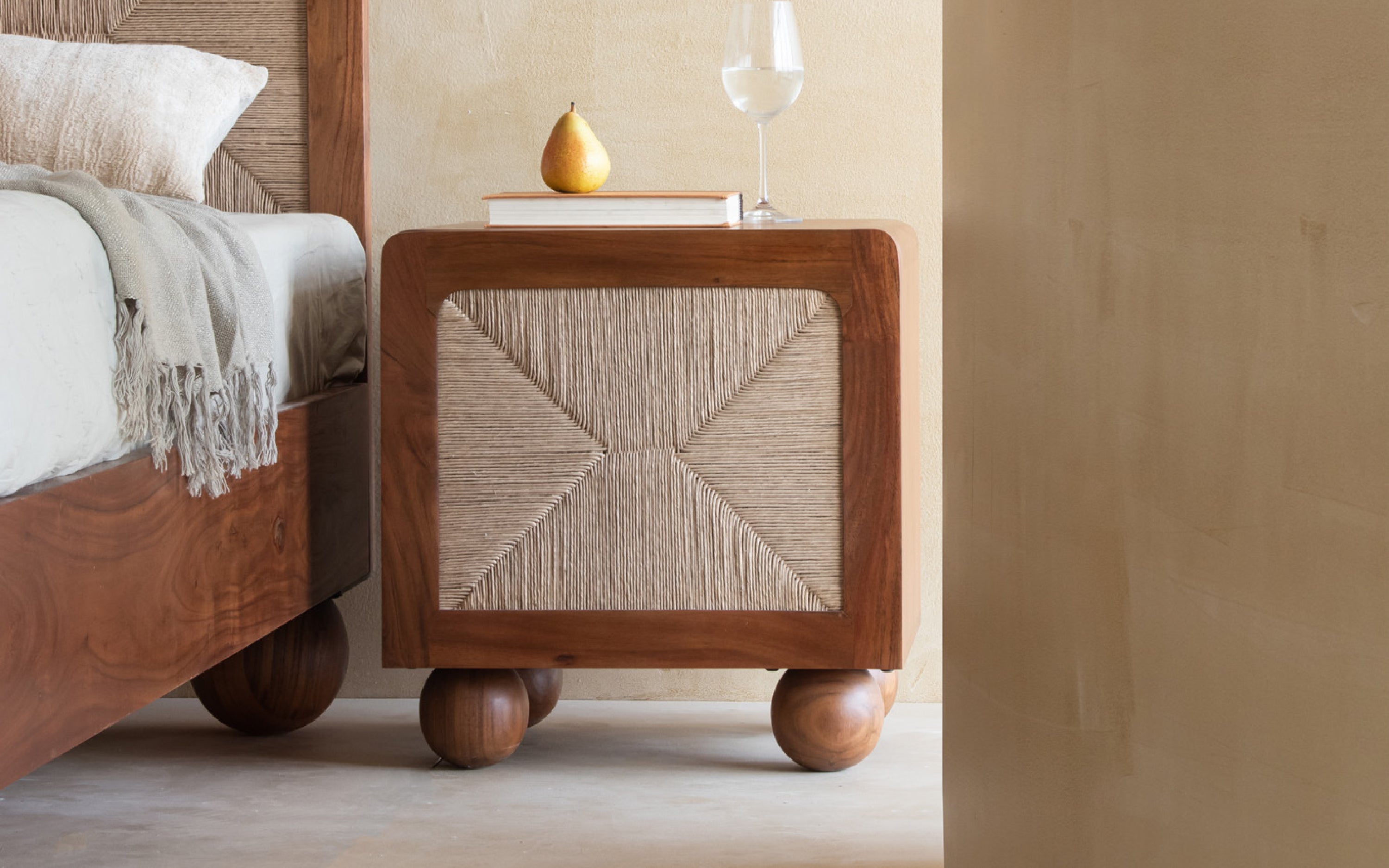 Abacus Bedside Unit – Wooden Side Table for Bedrooms - Orange Tree