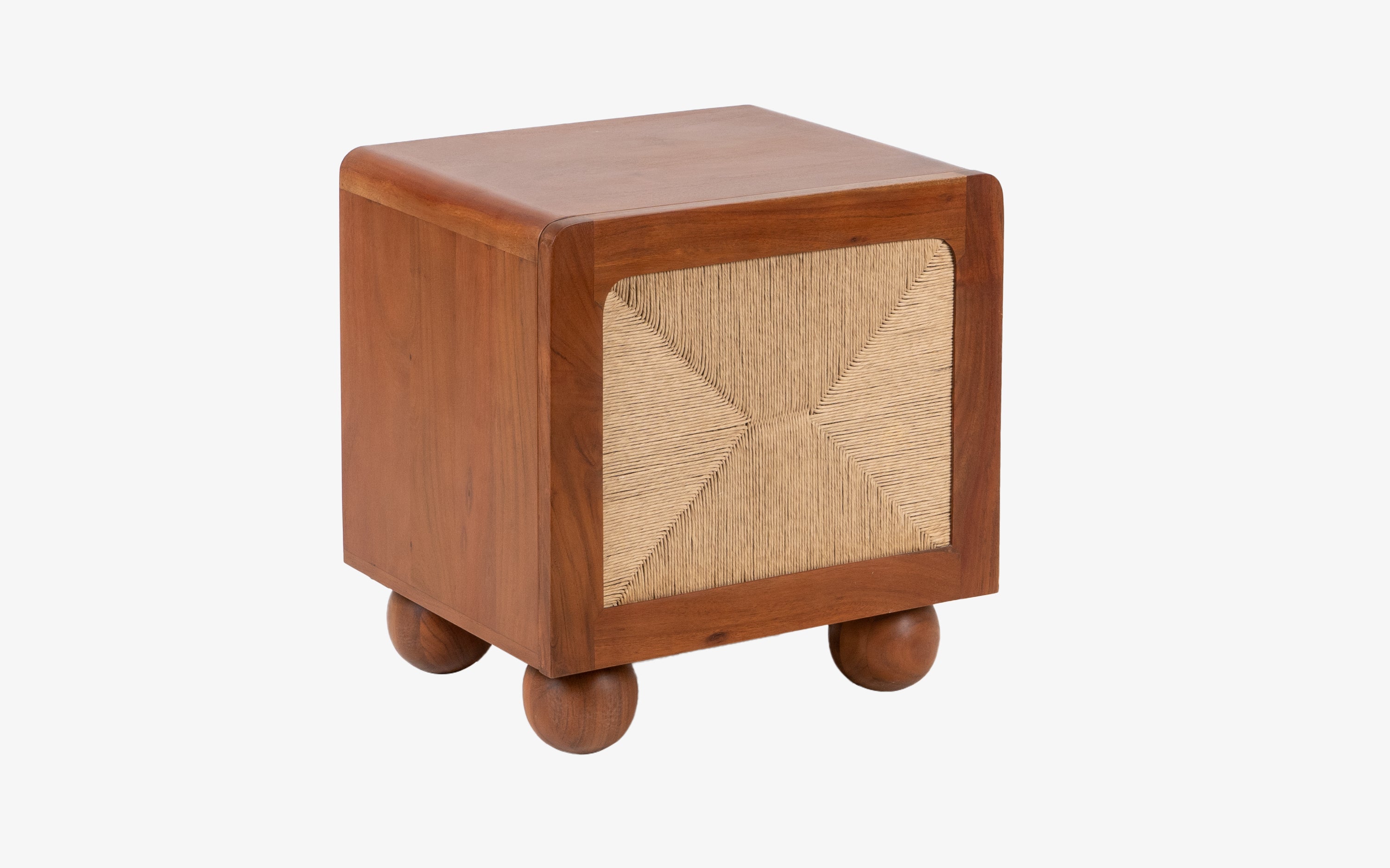 Abacus Bedside Unit – Wooden Side Table for Bedrooms - with white background - Orange Tree
