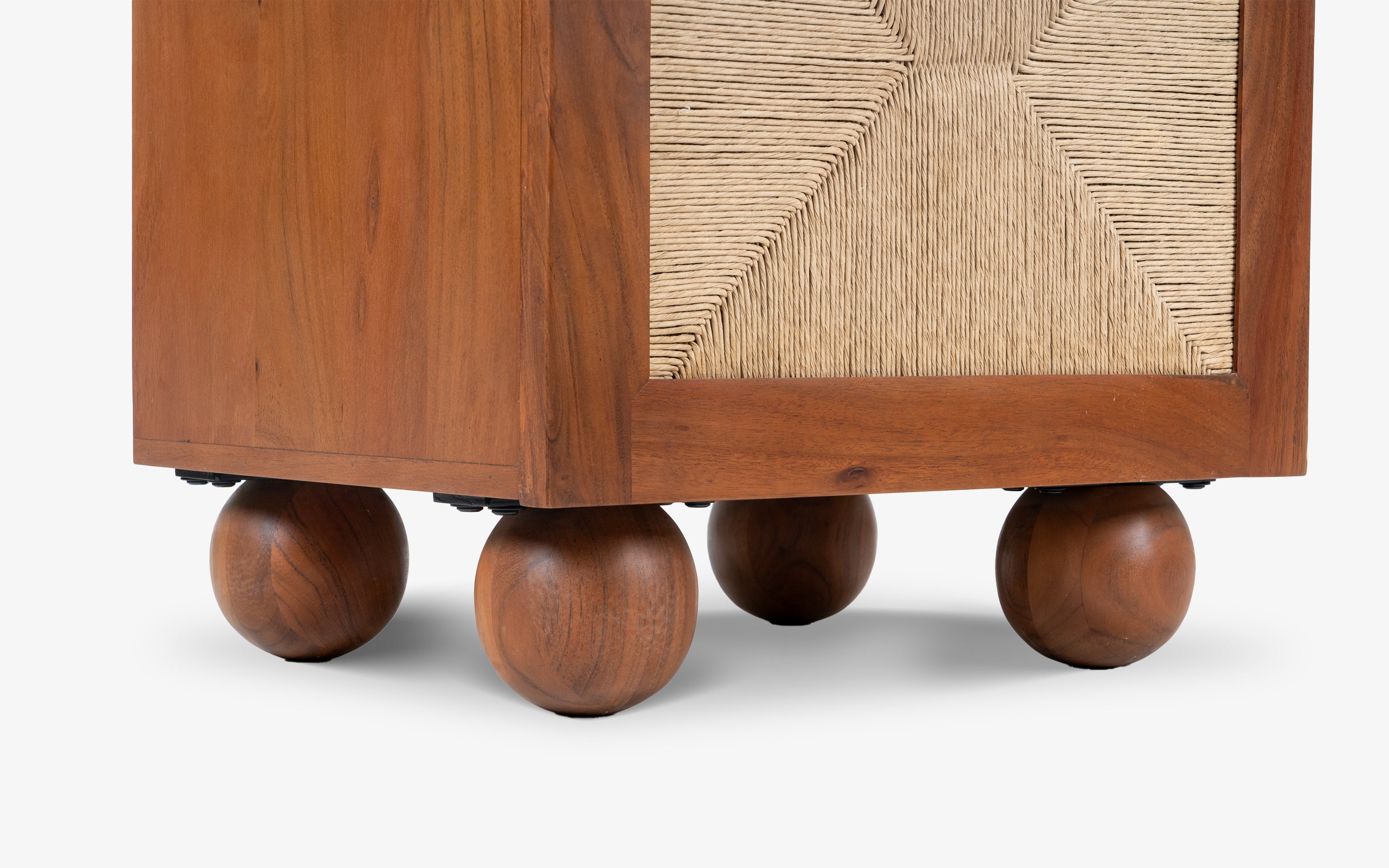 Abacus Bedside Unit – Wooden Side Table for Bedrooms - with white background - Orange Tree