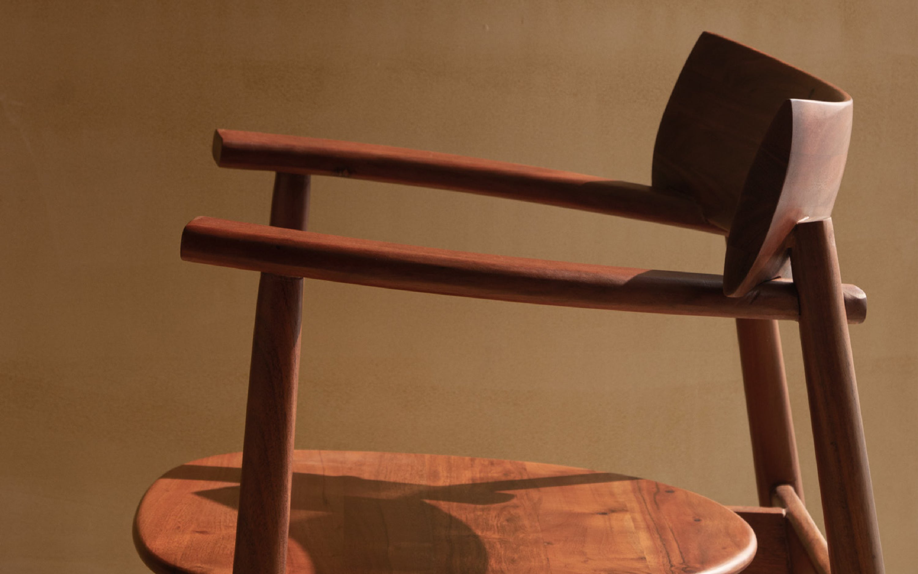 Abacus Solid Wooden Dining Chair - Close shot - from left angle - Orange Tree