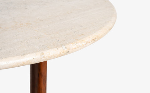 Abacus Seater Wooden Marble Top Round Dining Table