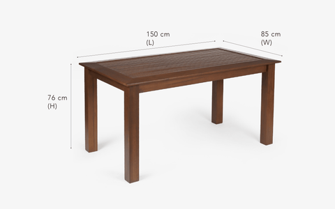 Alfresco Wooden Dining Table with Armrest Chairs and - Main Image