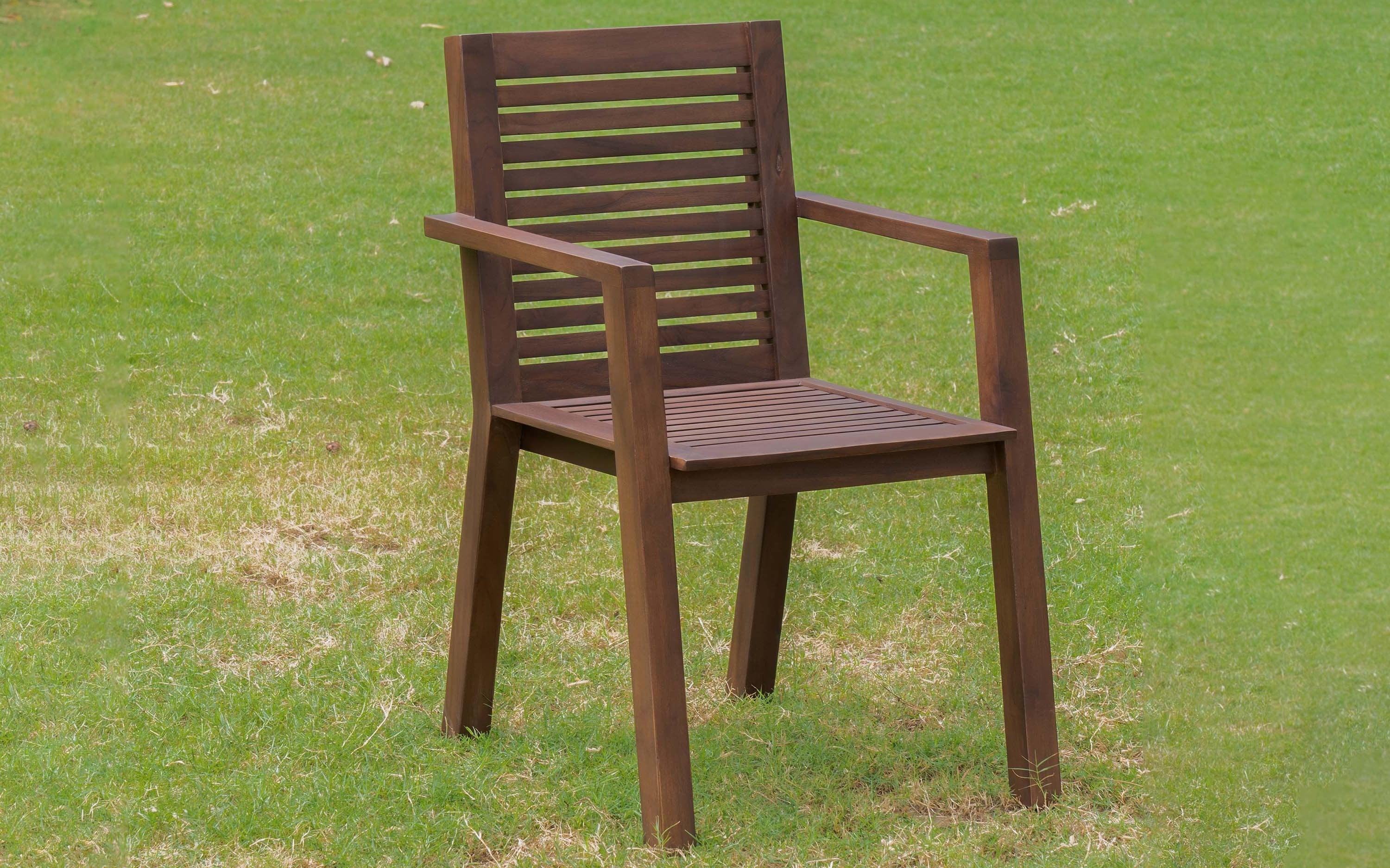 Alfresco Outdoor Teak Wood Arm Chair Garden Chair