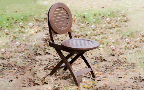 Alfresco Outdoor Folding Round Stool With 2 Folding Round Chairs