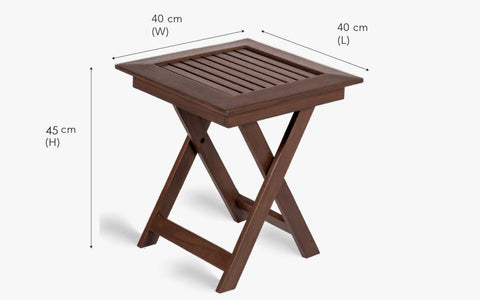 Alfresco Outdoor Folding Square Stool With 2 Square Chair