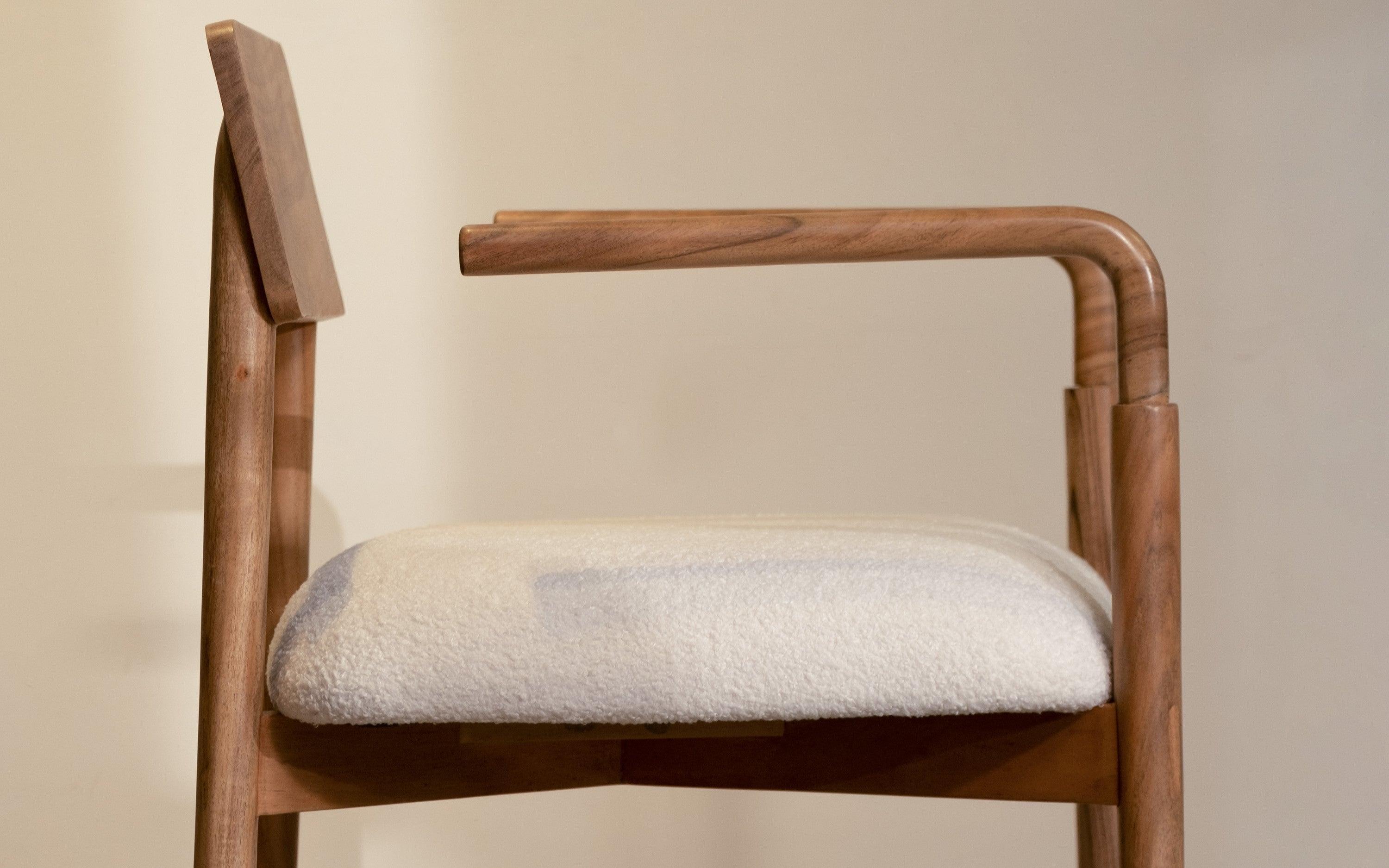 Andaman Blair Chair in Solid Wood with Upholstered Seat - Close shot - Orange Tree