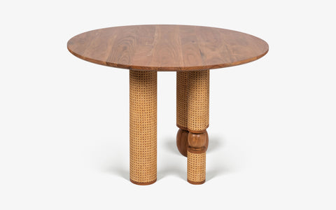 Andaman wooden dining table design. Andaman round dining table 4 seater. Andaman wooden dining table set. OT Home