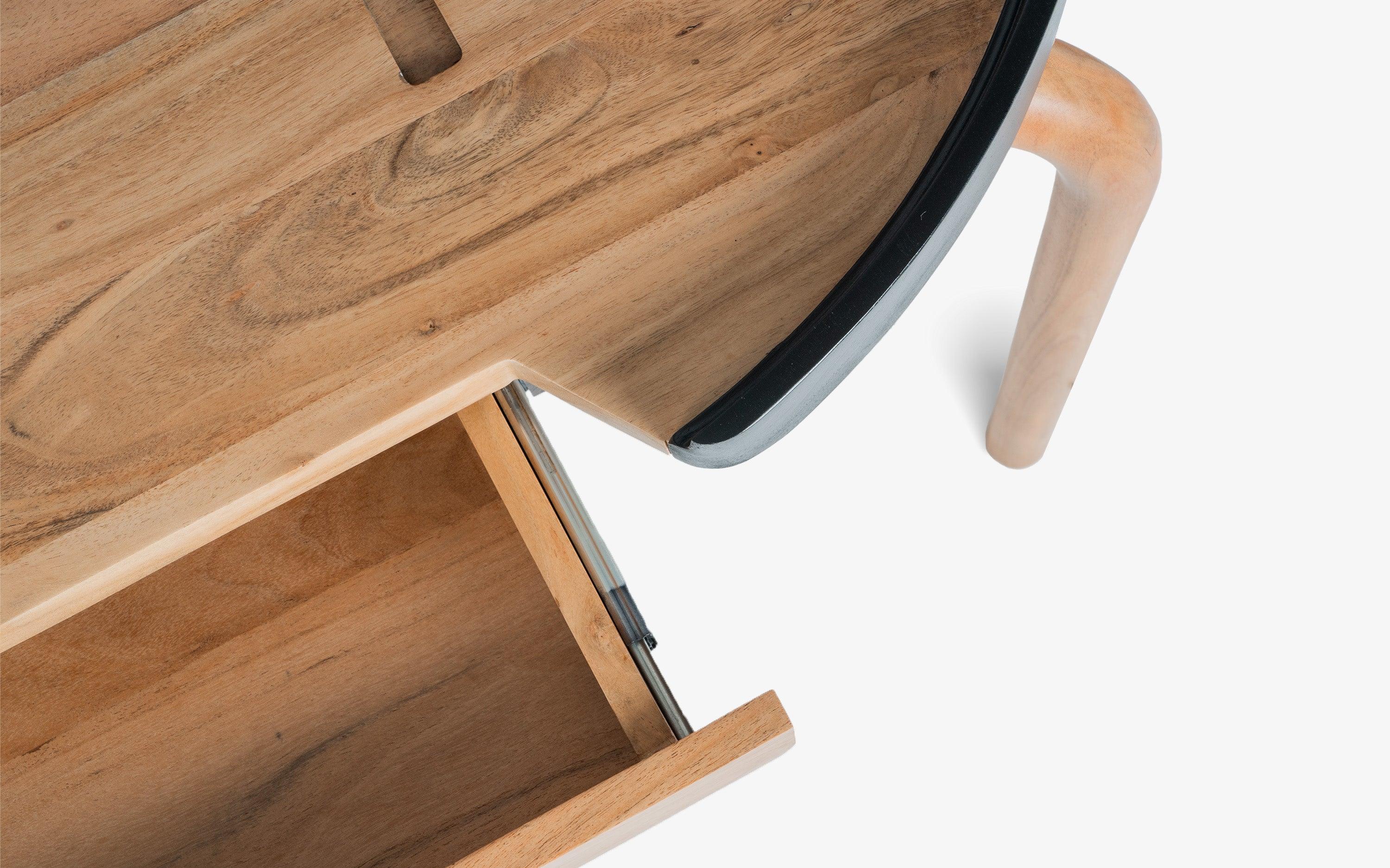 Buy Andaman Solid Wood Study Table with Storage Drawer - with white background - Orange Tree